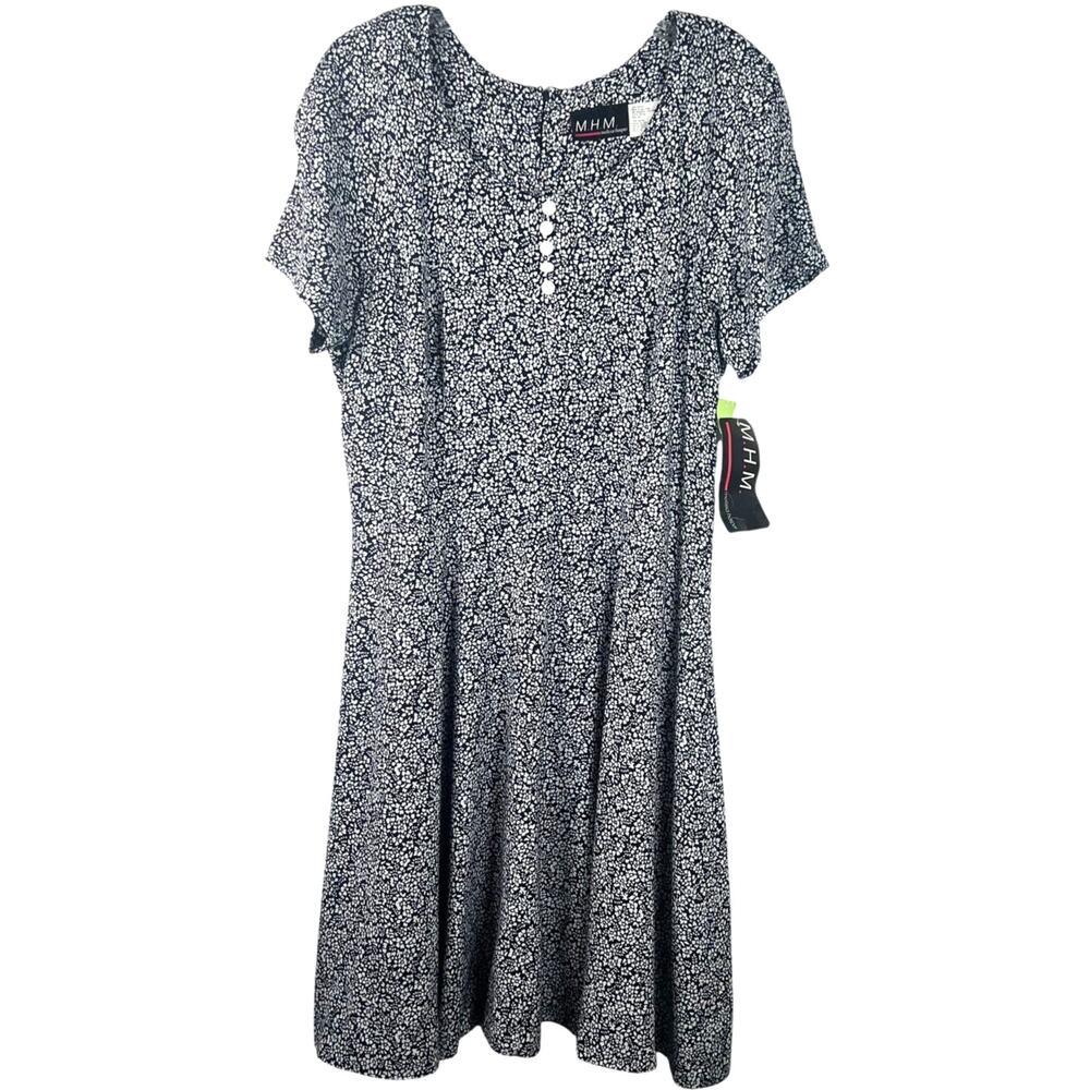 M.H.M NWT Vintage Prairie Womens Ditsy Floral Print Midi Shirt Dress Y2K Size 10
